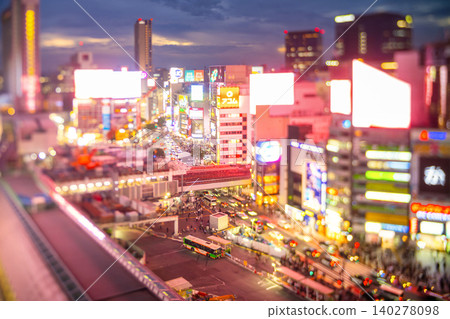 Tokyo Shibuya Night View 2026 - Shift Lens Reverse Tilt Tokyo Shibuya Night View 2026 - Shift Lens Reverse Tilt 140278098