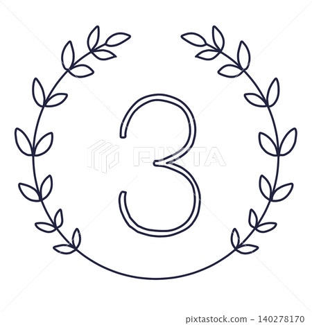 Third place for line drawings of laurel wreaths that can be used in rankings Third place for line drawings of laurel wreaths that can be used in rankings 140278170