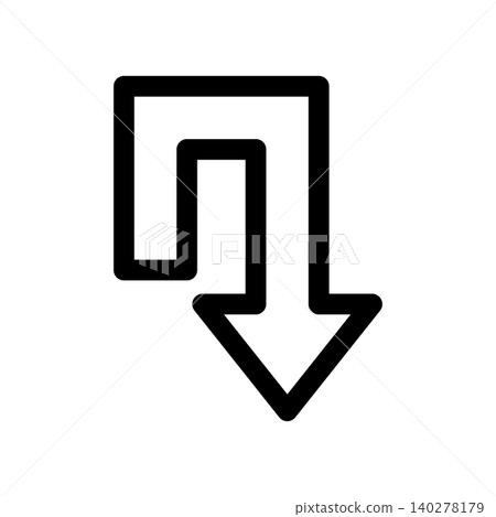 The icon with the reversing arrow indicates a U-turn. The icon with the reversing arrow indicates a U-turn. 140278179