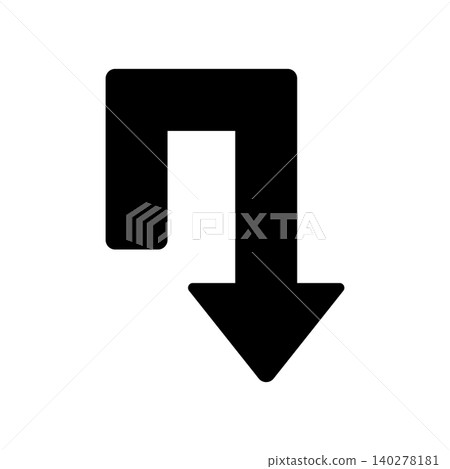 The icon with the reversing arrow indicates a U-turn. The icon with the reversing arrow indicates a U-turn. 140278181