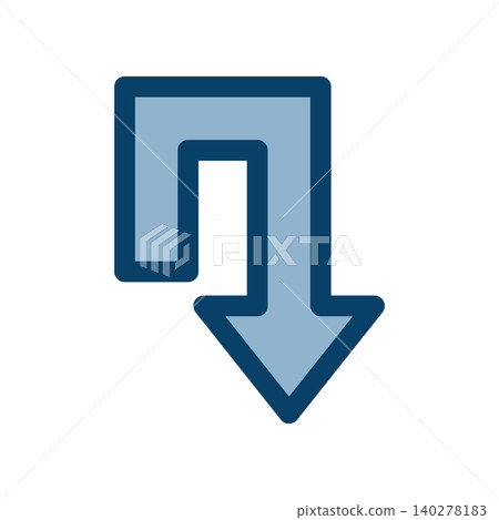 The icon with the reversing arrow indicates a U-turn. 140278183