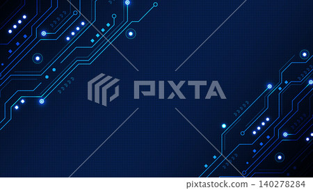 Abstract blue digital technology background featuring futuristic circuit board line patterns Abstract blue digital technology background featuring futuristic circuit board line patterns 140278284