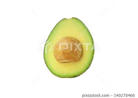 Half avocado with seed and green flesh, isolated, PNG Half avocado with seed and green flesh, isolated, PNG 140278460