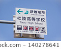 指示疏散地點和路線的指示牌。 140278641