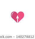 Heart Growth Arrow Icon for Business and Relationship Success 140278812