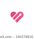 Heart Growth Arrow Icon for Business and Relationship Success 140278816
