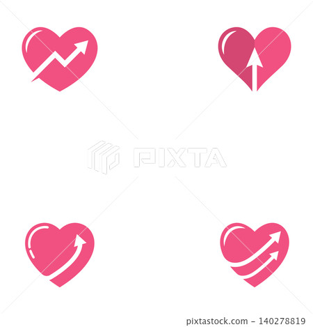 Heart Growth Arrow Icon for Business and Relationship Success Heart Growth Arrow Icon for Business and Relationship Success 140278819