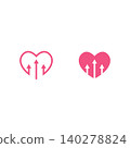 Heart Growth Arrow Icon for Business and Relationship Success 140278824