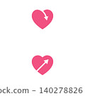 Heart Growth Arrow Icon for Business and Relationship Success 140278826