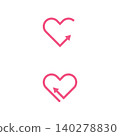 Heart Growth Arrow Icon for Business and Relationship Success 140278830