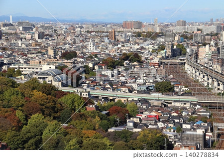 秋高氣爽的一天,名州之瀧公園和東北新幹線(東京都北區) 秋高氣爽的一天,名州之瀧公園和東北新幹線(東京都北區) 140278834