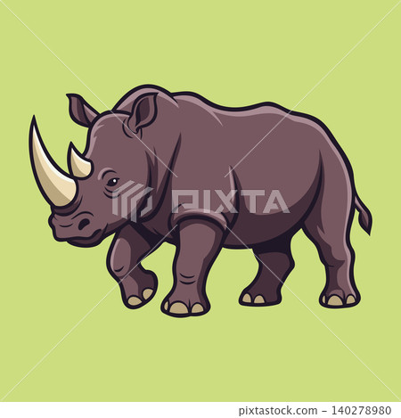 Rhino Illustration Character Vector Logo Template Rhino Illustration Character Vector Logo Template 140278980