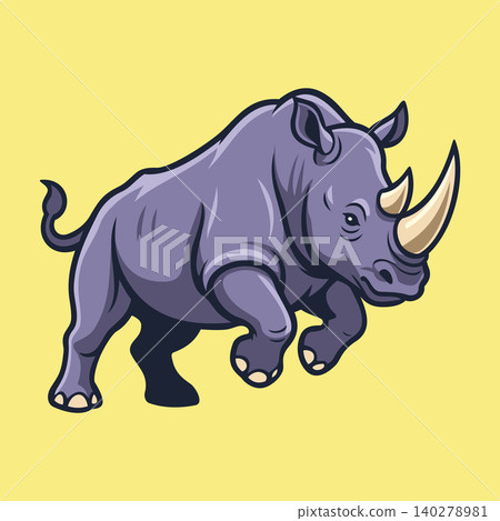 Rhino Illustration Character Vector Logo Template Rhino Illustration Character Vector Logo Template 140278981