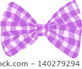Purple Gingham Bow Tie Illustration 140279294