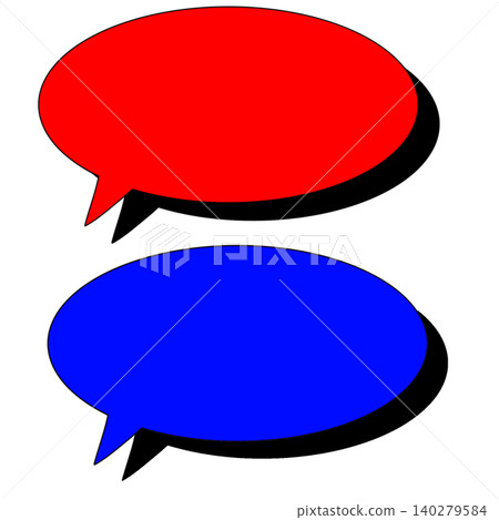 Speech bubble (red, blue) 140279584
