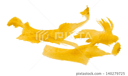 yellow brush isolated on transparent background yellow watercolor yellow brush isolated on transparent background yellow watercolor 140279725
