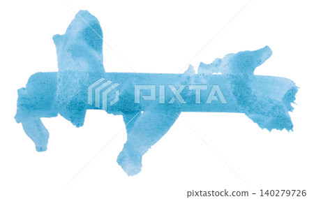 Light blue brush isolated on transparent background Light blue watercolor Light blue brush isolated on transparent background Light blue watercolor 140279726