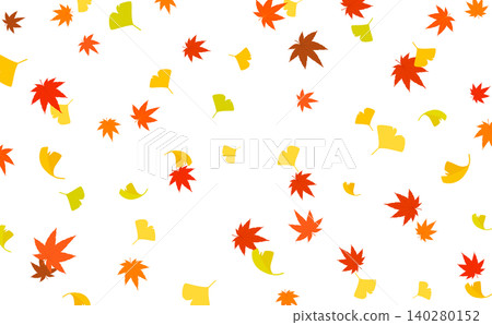日式楓葉和銀杏葉圖案透明背景(橫向) 日式楓葉和銀杏葉圖案透明背景(橫向) 140280152