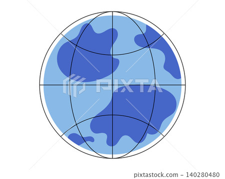 Blue globe with grid lines and abstract continents vector illustration. Global business, travel, communication, environment, logistics, geography. Planet earth with longitude and latitude Blue globe with grid lines and abstract continents vector illustration. Global business, travel, communication, environment, logistics, geography. Planet earth with longitude and latitude 140280480