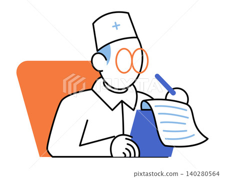 Doctor writing on clipboard vector illustration. Healthcare services, patient diagnosis, medical consultation, clinical records, hospital administration, pharmacy orders. Physician taking notes Doctor writing on clipboard vector illustration. Healthcare services, patient diagnosis, medical consultation, clinical records, hospital administration, pharmacy orders. Physician taking notes 140280564