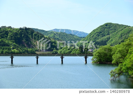 Lake Kinshu is at full capacity. Lake Kinshu is at full capacity. 140280978