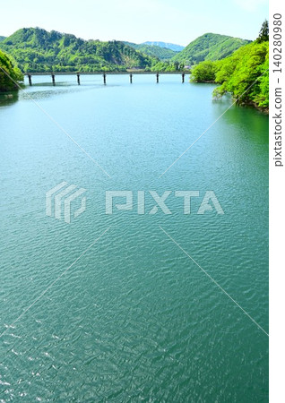 Lake Kinshu is at full capacity. Lake Kinshu is at full capacity. 140280980