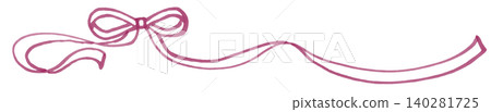 Ribbon line art drawn with a softly blended marker, red 5 Ribbon line art drawn with a softly blended marker, red 5 140281725