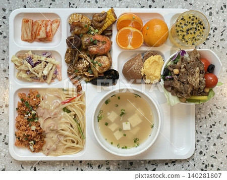 A vibrant spread of Korean food on the table, featuring various banchan (side dishes) like kimchi, pickled vegetables, and seasoned greens. Perfect for food photography, showcasing traditional Korean. A vibrant spread of Korean food on the table, featuring various banchan (side dishes) like kimchi, pickled vegetables, and seasoned greens. Perfect for food photography, showcasing traditional Korean. 140281807