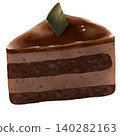 An illustration of a stylish chocolate mousse cake 140282163