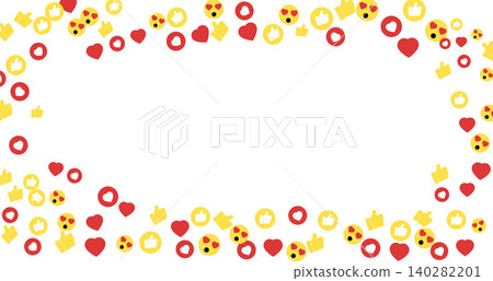 Social media emoji icons floating on white 140282201