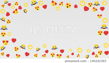 Social media emoji icons floating on white Social media emoji icons floating on white 140282365
