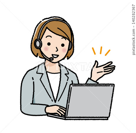 Business woman holding an online meeting Business woman holding an online meeting 140282367