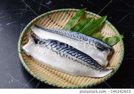 Raw mackerel fillets 140282653