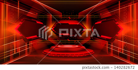 Futuristic digital podium, error alert concept 140282672
