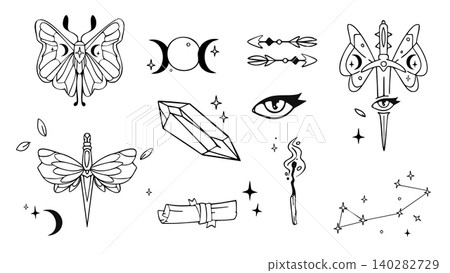 Mystic boho designs for tattoo or tarot cards Mystic boho designs for tattoo or tarot cards 140282729