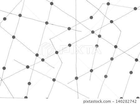Network and circuit diagram-style hand-drawn lines and nodes background; modern abstract background with irregularly intersecting lines and dots. Network and circuit diagram-style hand-drawn lines and nodes background; modern abstract background with irregularly intersecting lines and dots. 140282742