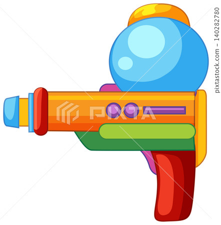 Colorful Toy Water Gun Vector Illustration Isolated on White Background 140282780