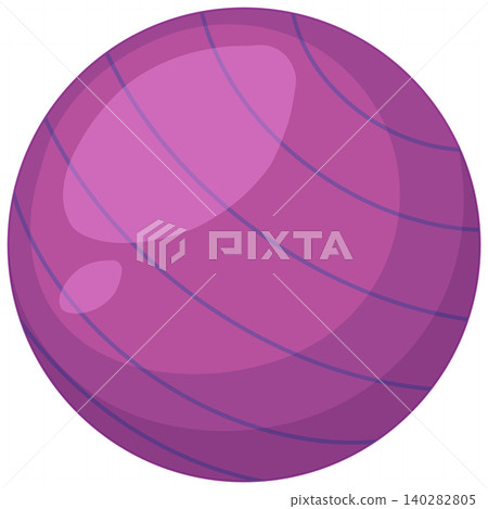 Purple Fitness Stability Ball Vector Illustration on White Background Purple Fitness Stability Ball Vector Illustration on White Background 140282805