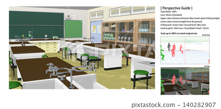A school science lab background that can be used for animations. Includes perspective guide data for convenient character compositing. A school science lab background that can be used for animations. Includes perspective guide data for convenient character compositing. 140282907