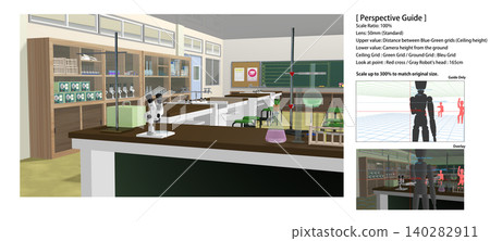 A school science lab background that can be used for animations. Includes perspective guide data for convenient character compositing. A school science lab background that can be used for animations. Includes perspective guide data for convenient character compositing. 140282911
