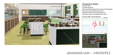 A school science lab background that can be used for animations. Includes perspective guide data for convenient character compositing. A school science lab background that can be used for animations. Includes perspective guide data for convenient character compositing. 140282912