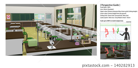 A school science lab background that can be used for animations. Includes perspective guide data for convenient character compositing. A school science lab background that can be used for animations. Includes perspective guide data for convenient character compositing. 140282913