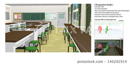A school science lab background that can be used for animations. Includes perspective guide data for convenient character compositing. A school science lab background that can be used for animations. Includes perspective guide data for convenient character compositing. 140282914