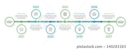 Horizontal Timeline Infographic Template for Business Roadmap and Project Planning Horizontal Timeline Infographic Template for Business Roadmap and Project Planning 140283163