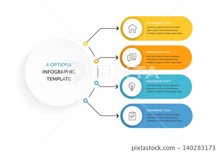Modern Business Infographic Template with 4 Options Modern Business Infographic Template with 4 Options 140283173