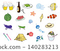 Summer-themed icon set with a white background 140283213