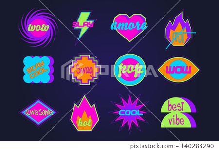 Y2k sticker collection with retro pop art vibes 140283290