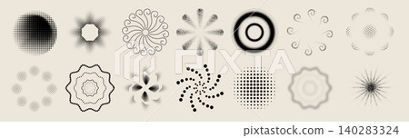 Abstract circular pattern, swirl halftone dots Abstract circular pattern, swirl halftone dots 140283324