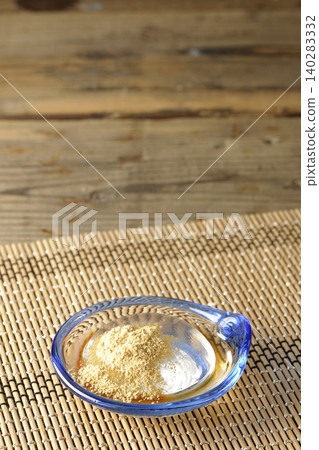 Mizuwara mochi served in a glass bowl Mizuwara mochi served in a glass bowl 140283332