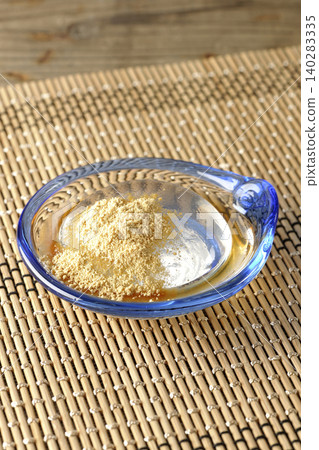 Mizuwara mochi served in a glass bowl Mizuwara mochi served in a glass bowl 140283335